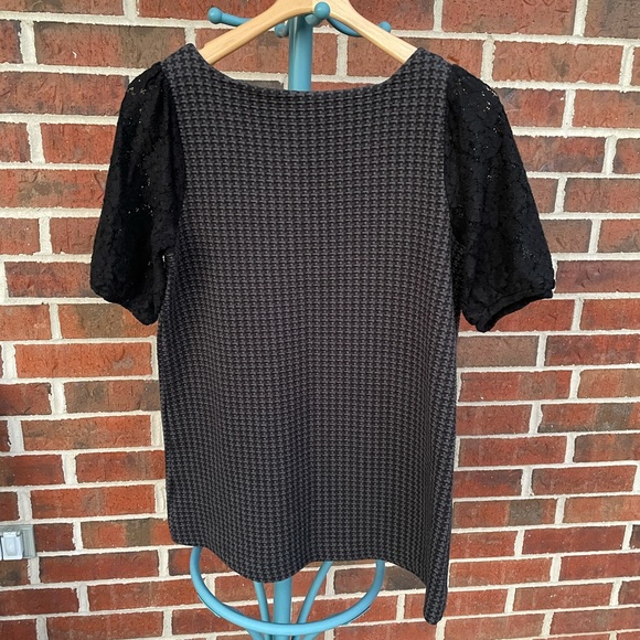 Plaid / Crochet sleeve dress - Picture 3 of 8